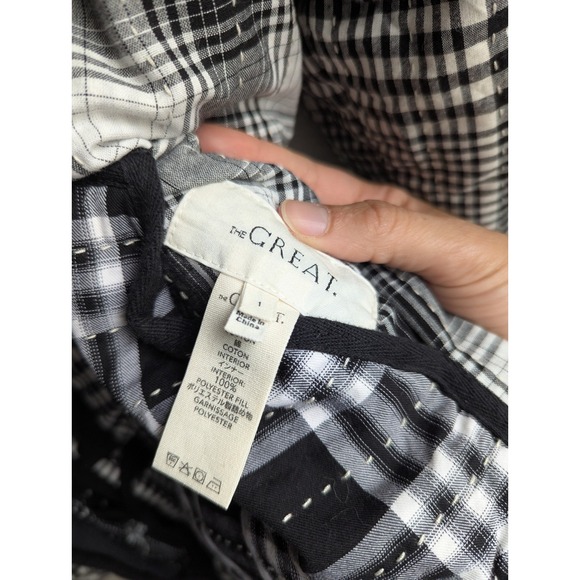 The Great Reversible‎ Quilted Jacket size S Black Patchwork Western Cozy Boho - Picture 5 of 9